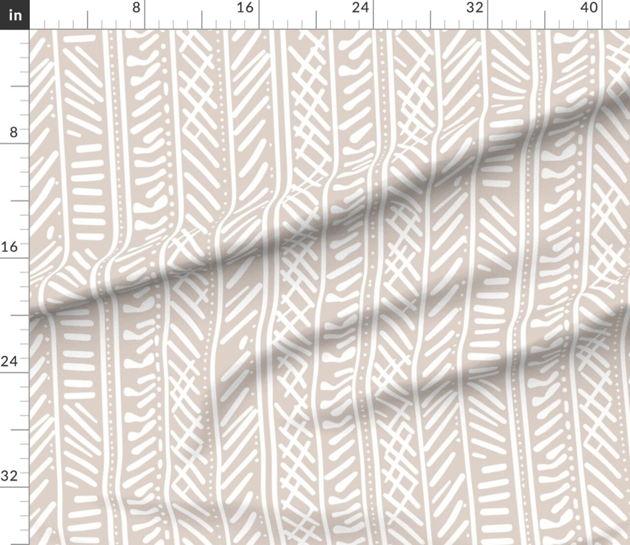 Modern Boho Beige Mudcloth Lines Geometric Farmhouse Neutral Custom Printed Fabric by Spoonflower Various Fabrics by the Yard or Fat Quarter